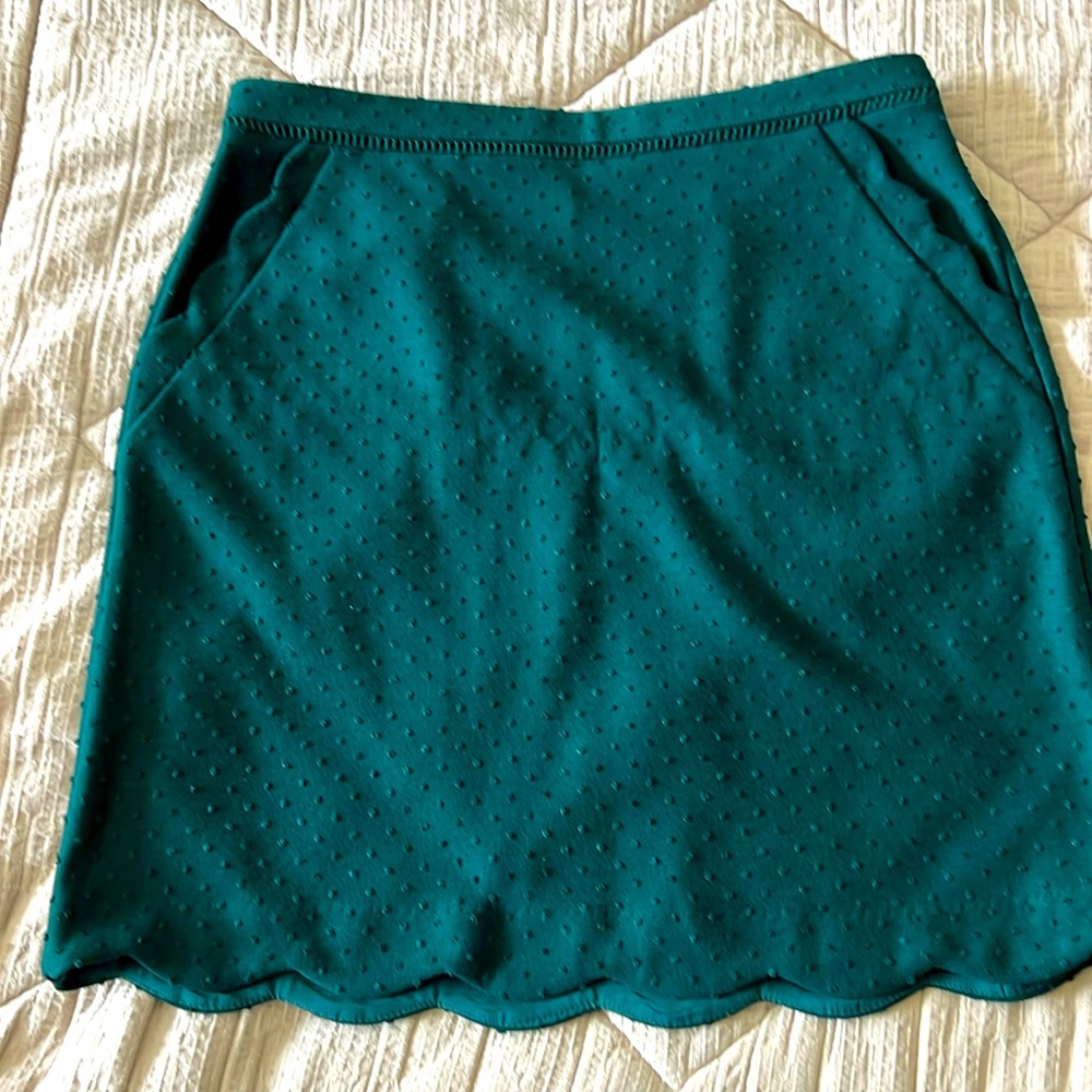 Skies are Blue- Green textured Skirt